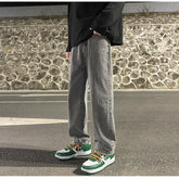 Men Jeans Loose Wide Leg Pants Spring Straight-Leg Trousers Men